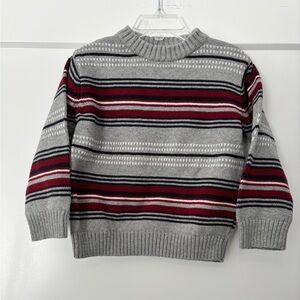 Gymboree 2008 Grey Red Black Navy Stripe Sweater 3T